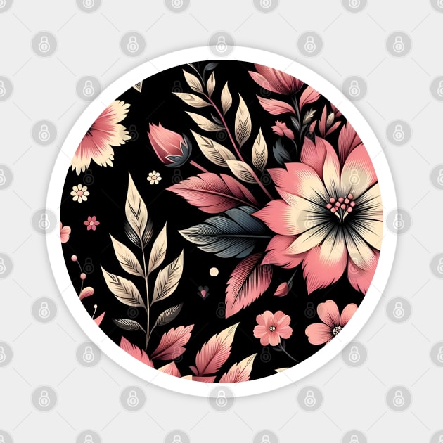 Pink Flowers Magnet by Jenni Arts